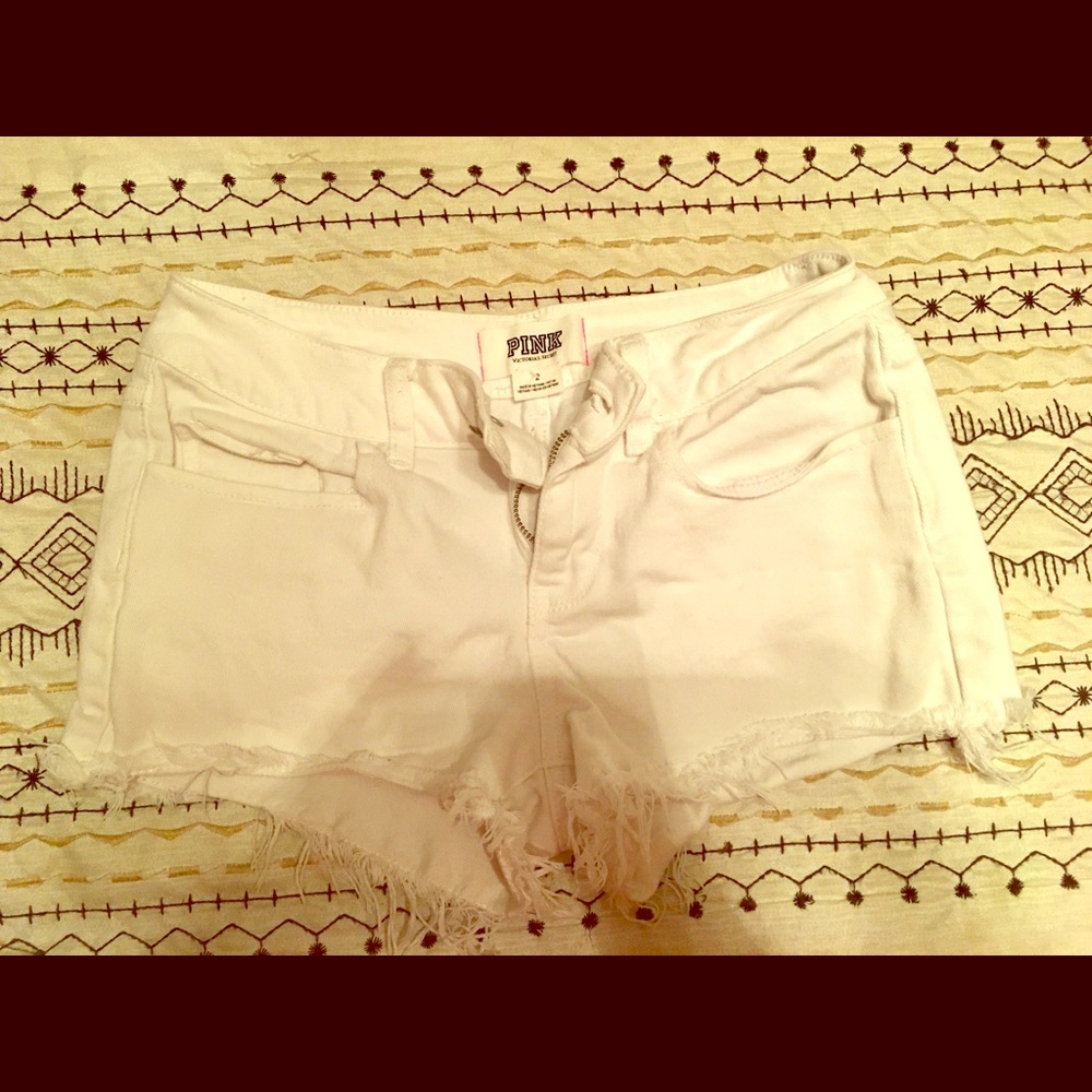 White low rise shorts